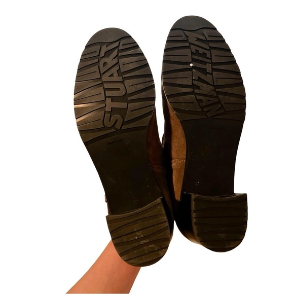 STUART WEITZMAN Brown Suede Buckle Leather Ankle Boots Sz 8 - Picture 5 of 5